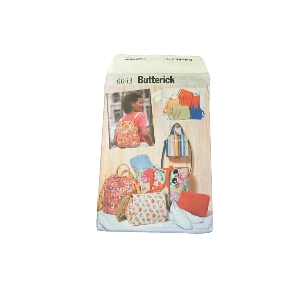 Butterick 6043 Misses Reversible Bags-Tote Backpack Cosmetic Case Sewing Pattern